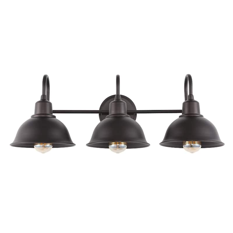 Frisco Farmhouse Industrial Iron LED Vanity, Chrome by JONATHAN Y