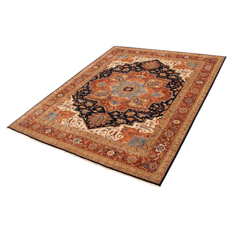 ECARPETGALLERY Hand-knotted Jules Sultane Navy Wool Rug - 11'8 x 15'0