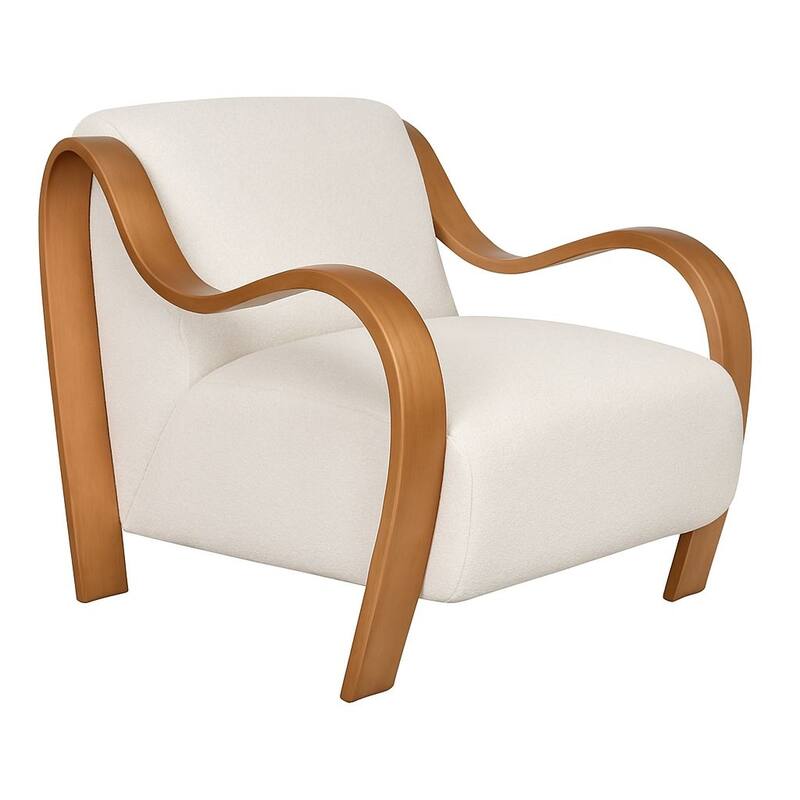 Curva Luxe Accent Chair Boucle Mid Century Modern Plush Seating Design