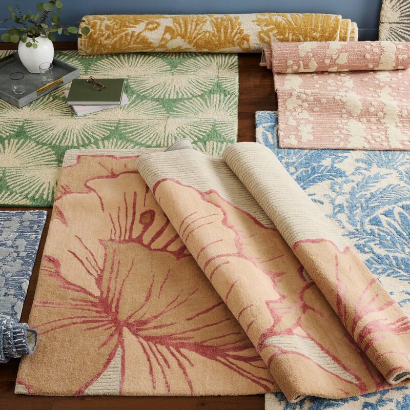 NICOLE MILLER NEW YORK Flora Grandeur Bloom Handcrafted Wool Area Rug