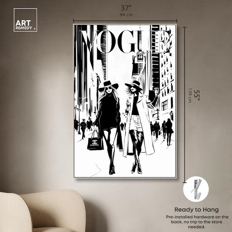 Shopping Gals Cover Canvas by Art Remedy