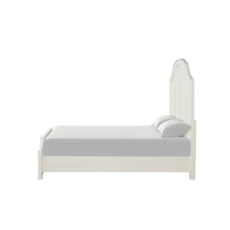 Coastal Style 1 Piece Antique White Finish Bed