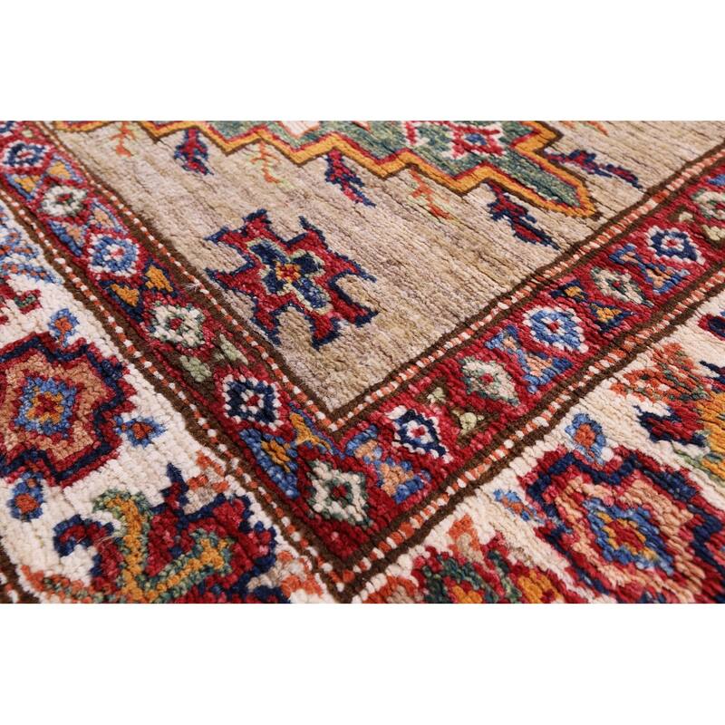 Golden Nile Super Kazak Hand Knotted Wool Runner Rug - 2' 10" X 7' 10" Runner
