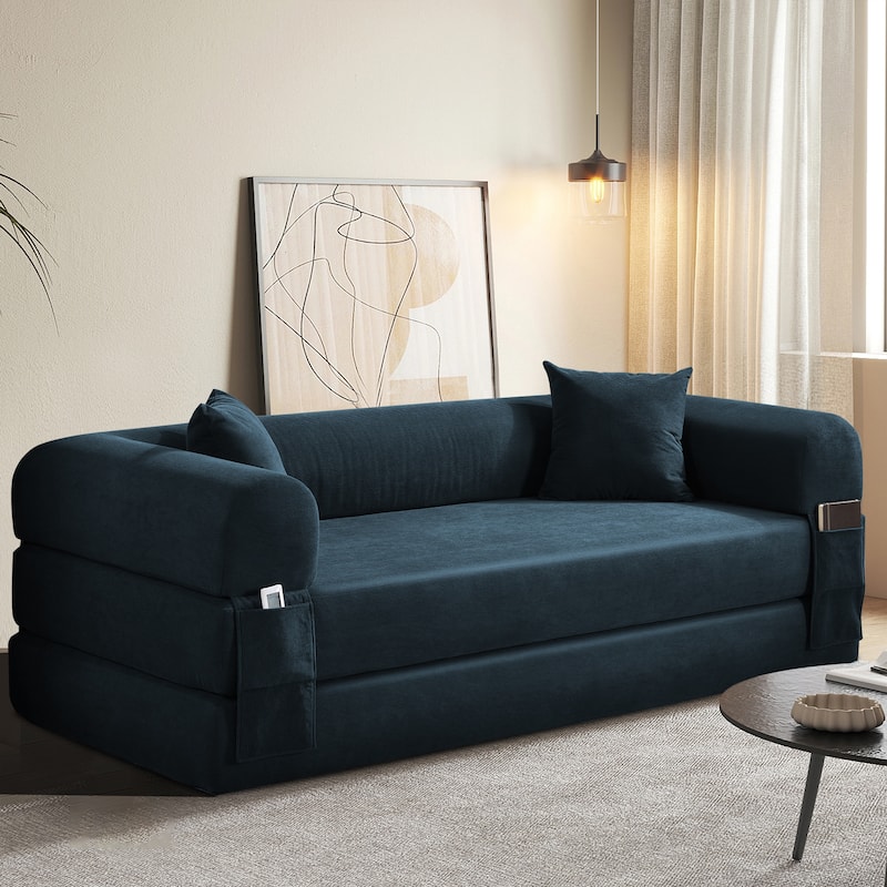 3-in-1 Convertible Sleeper Sofa with Pillows & Storage