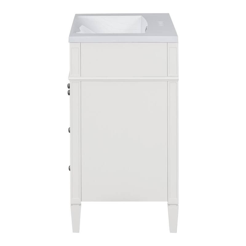 30'' Freestanding Bathroom Vanity with White Integrated Resin Sink - 30'' x 18'' x 33''