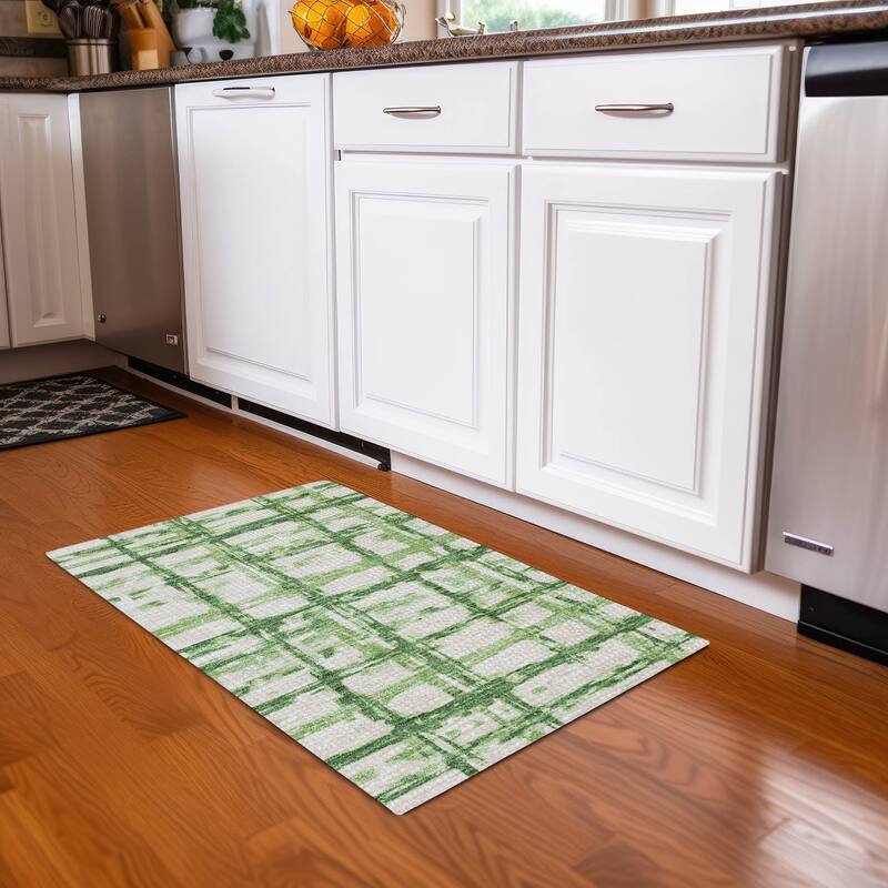 Machine Washable Indoor/ Outdoor Chantille Contemporary Abstract Rug