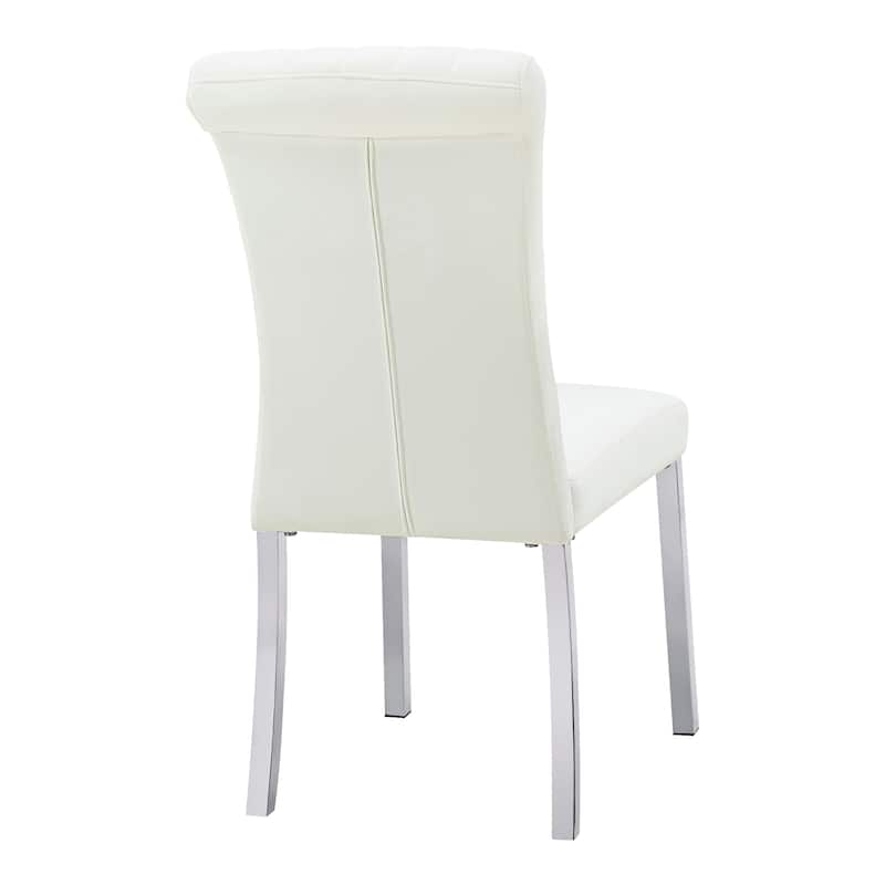 Furniture of America Carra Modern 7-Piece Stainless Steel Dining Table Set