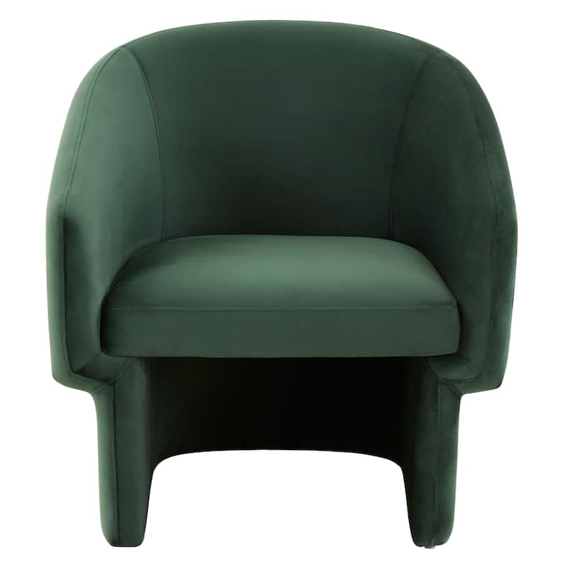 SAFAVIEH Couture Pagona Barrel Back Accent Chair (Fully Assembled) - 30Wx29Dx32H - Forest Green