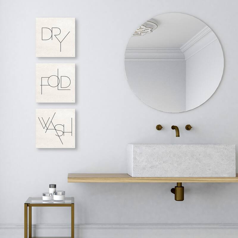 Wash Dry Fold I, Wash Dry Fold II, Wash Dry Fold III by Jess Aiken Canvas Art Prints