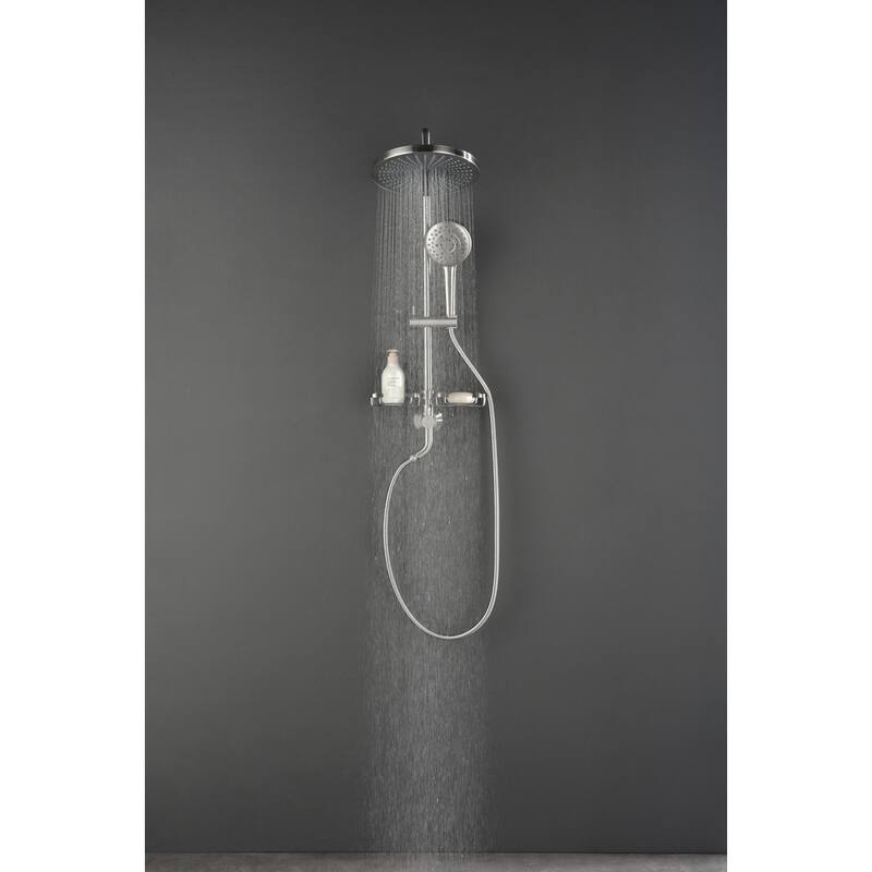 ShowerSpas Shower System, with 10" Rain Showerhead, 4-Function Hand Shower, Adjustable Slide Bar and Soap Dish