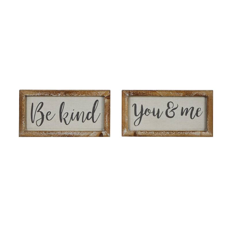 Wood Sign Wall Decor - Set of 2 Dark Brown - Roche River Decor - Dark Brown