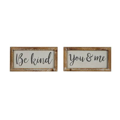 Wood Sign Wall Decor - Set of 2 Dark Brown - Roche River Decor