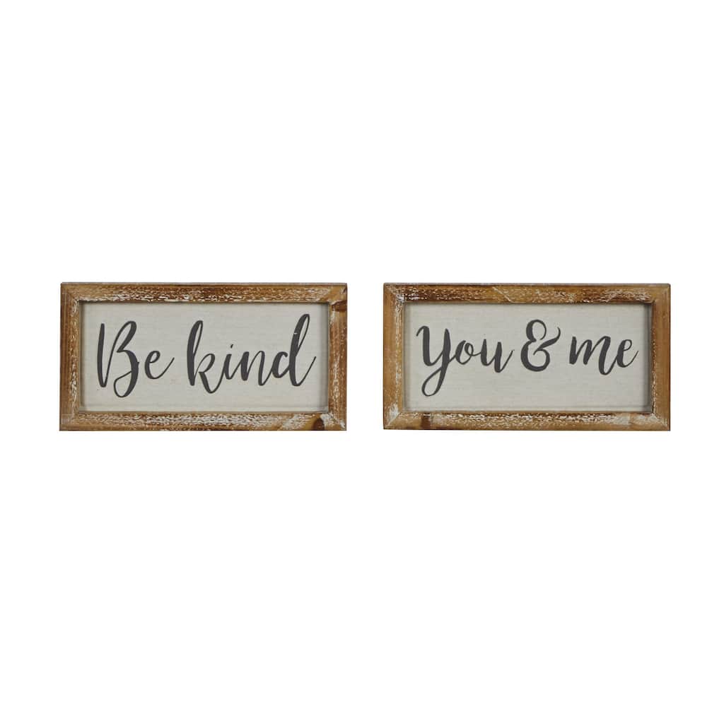 Wood Sign Wall Decor - Set of 2 Dark Brown - Roche River Decor