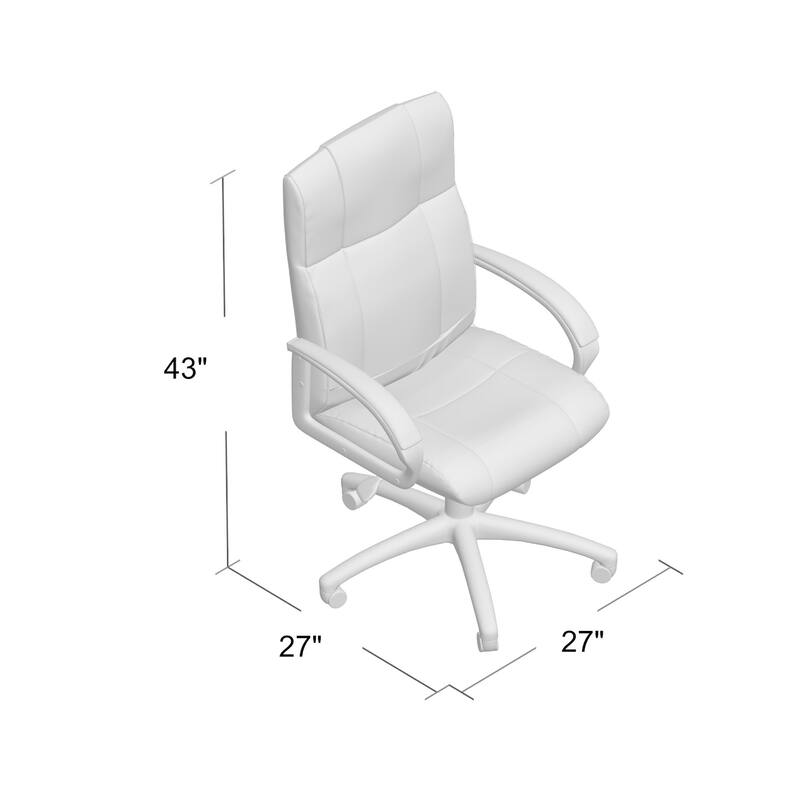 Ruia Executive High Back Office Chair, Black Soft Vinyl, Lumbar Support