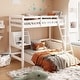 preview thumbnail 2 of 8, Twin Size Wood Loft Bed Bed with Storage Drawer and Shelf White
