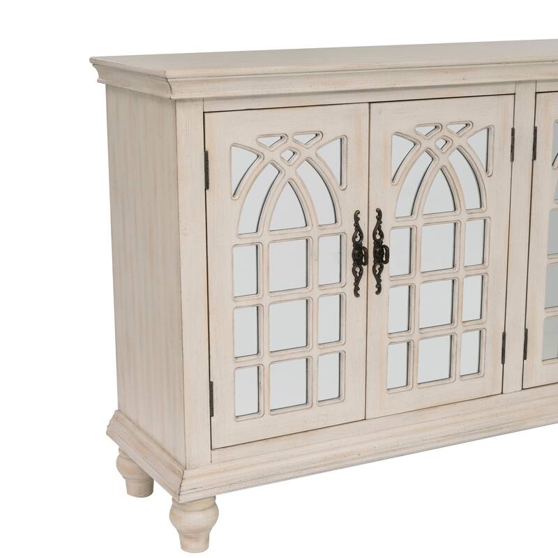 Berkshire 4 Door Mirrored Credenza Cream
