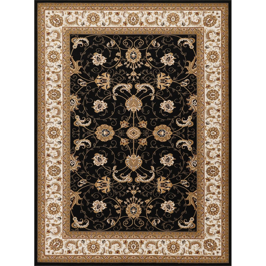 Black 5 ft. 3 in. x 7 ft. 3 in. Luxury Area Rug, 0.43 Pile Height – Sophisticated Warmth for Any Room - 6' x 7'