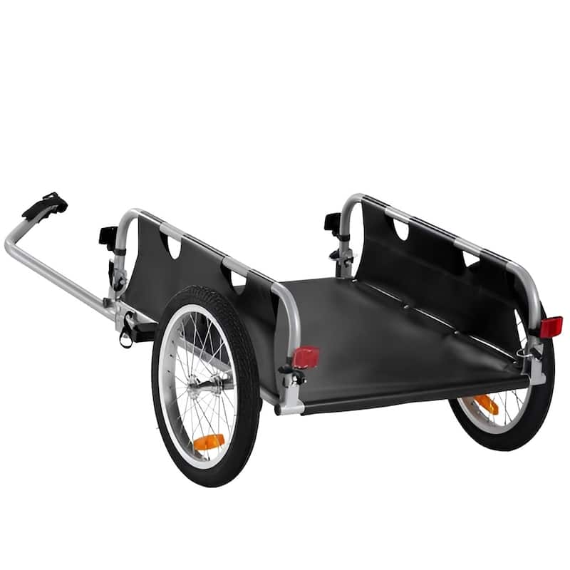 Bike Cargo Trailer, 100 lbs Load Capacity, Heavy-Duty Bicycle Wagon Cart, Foldable Compact Storage & Quick Release with Univers