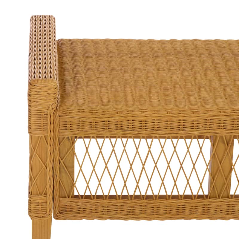 SAFAVIEH Couture Jimmy Rattan Bench - 60"W x 18"D x 21"H