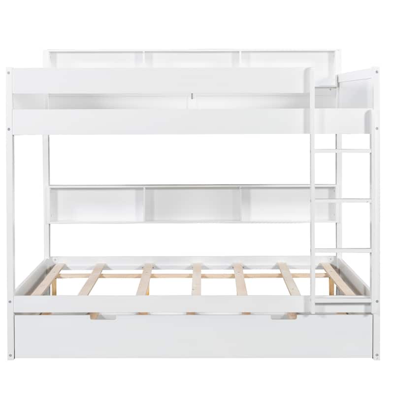 Bunk Bed with Trundle & Dual-Side Storage Shelves by Harper&Bright Designs