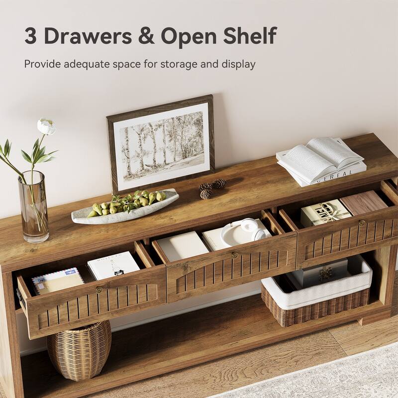 70.8-Inch Long Console Table, Farmhouse Narrow Entryway Table