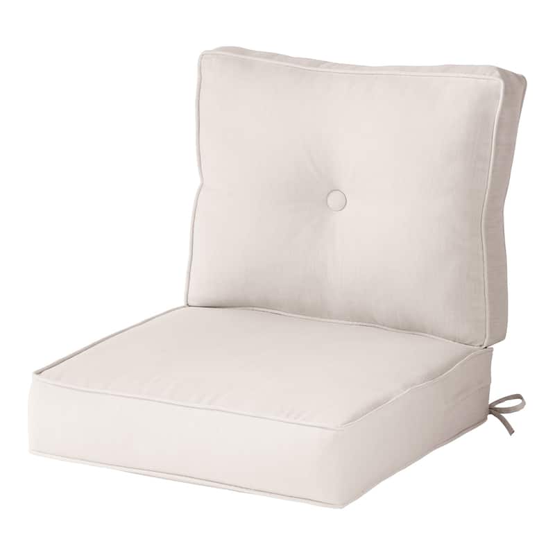 Sunbrella 2-Piece Premium Deep Seat Outdoor Cushion Set - Cast Pumice