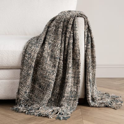 Villa by Classic Home Recycled Cotton Blend 50x70 Woven Throw Blanket
