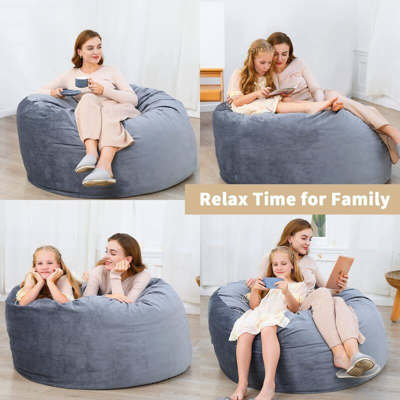 ,Cozy Lazy Sofa,48 Inch Memory Foam Bean Bag Chairs for Adults/Kids