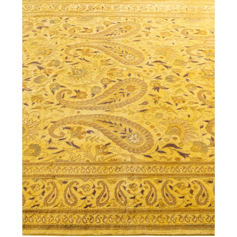 Overdyed One-of-a-Kind Hand-Knotted Area Rug - Yellow - 5' 9" x 8' 4"