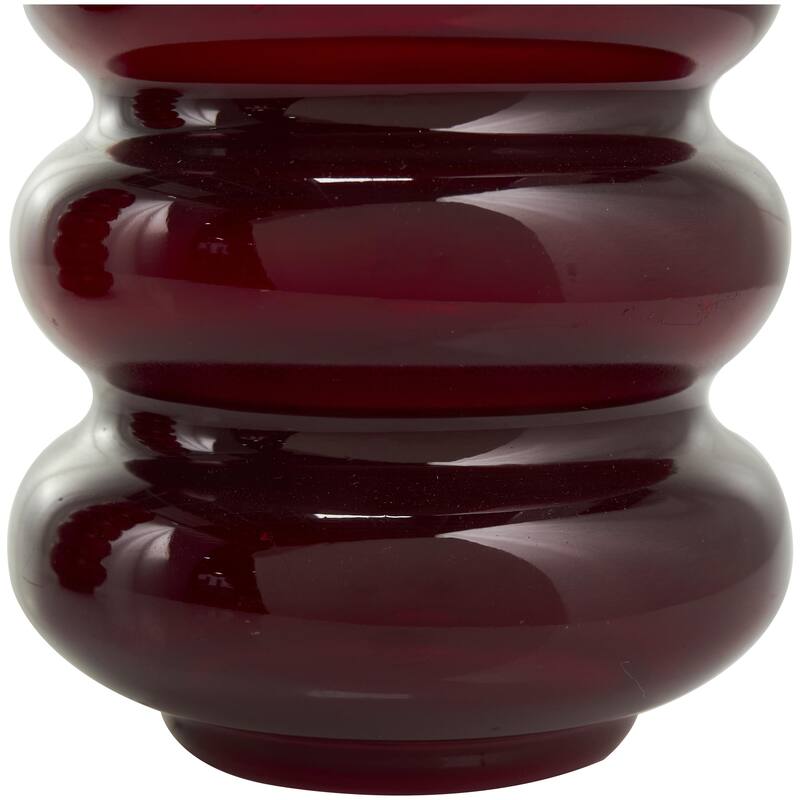 Glass Bubble Decorative Vase - Set of 2 Red - Roche River Decor