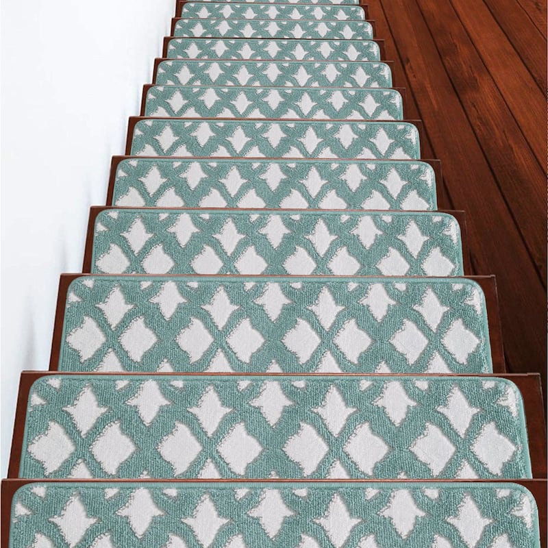 SUSSEXHOME Floral Collection Stair Treads 9 in. x 28 in.