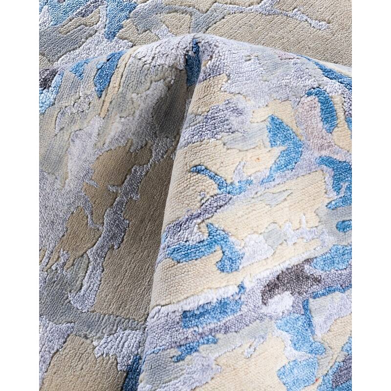 Modern One-of-a-Kind Hand-Knotted Area Rug - Beige, 8' 2" x 10' 0" - 8' 2" x 10' 0"