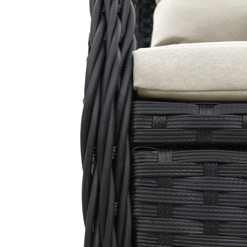 vidaXL Garden Dining Set Black, Cream white - N/A