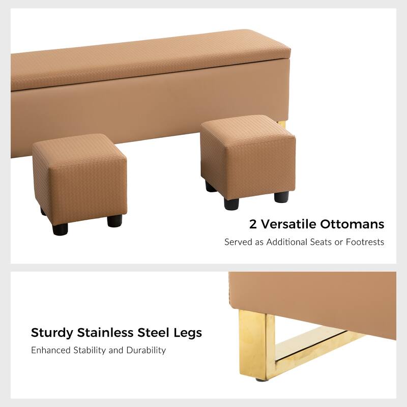Rebeca Modern Storage Bench with Ottomans by HULALA HOME