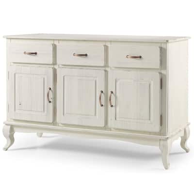 Wood Buffet Sideboard White Distressed | Furniture Dash