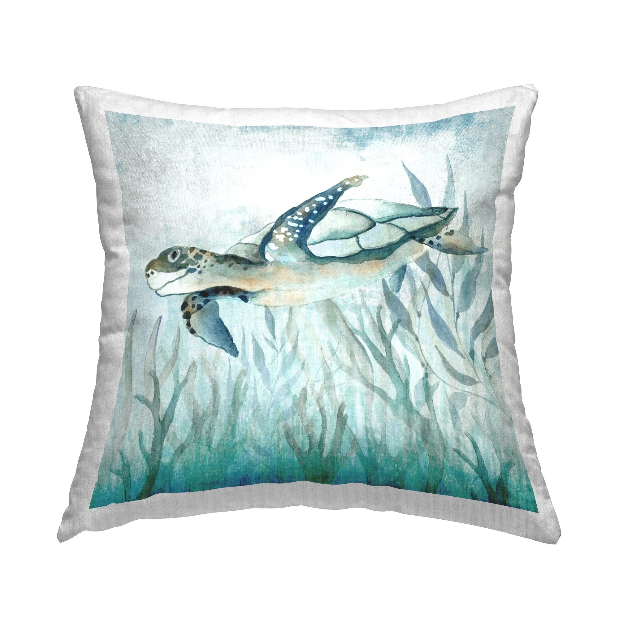 Stupell Sea Turtle Swimming Decorative Printed Throw Pillow Design by Janet Tava