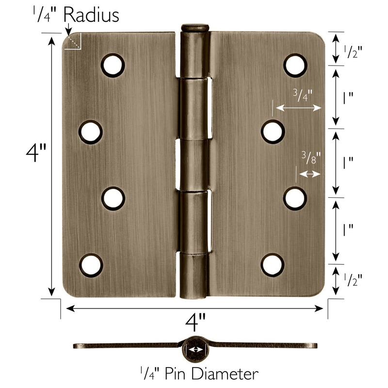 Design House 186080 4" x 4" Butt 1/4" Radius Corner Surface Mount Door