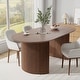 preview thumbnail 11 of 40, 67" Nordic Style Oval Dining Table - for 6 People Walnut - 67*30