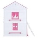 preview thumbnail 17 of 32, Playhouse Design Full over Full Wood Bunk Bed with Elegant and Elaborated Windows, Sills and Tent, Space-saving, Pink+White