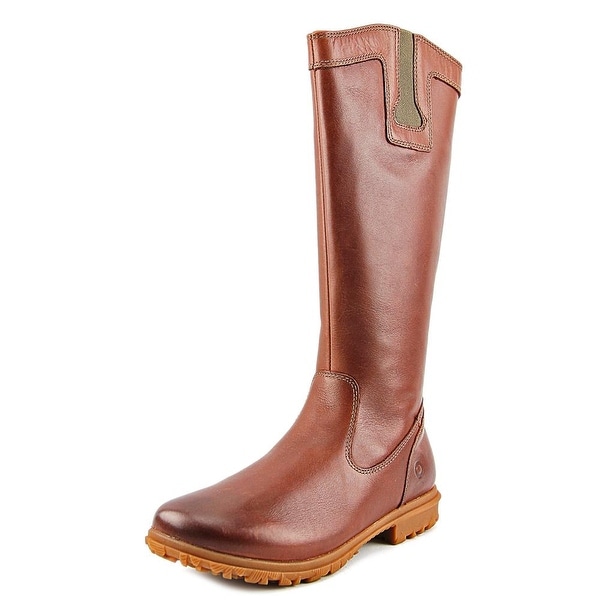 Bogs Pearl Tall Women Round Toe Leather Brown Mid Calf Boot