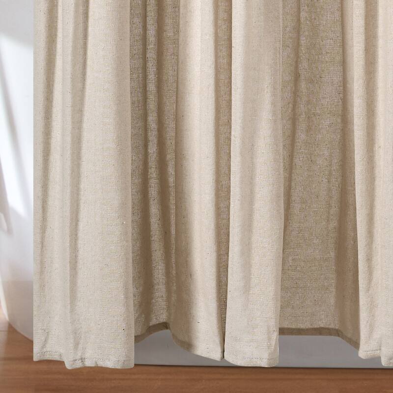 Lush Decor Two-tone Linen Button Shower Curtain