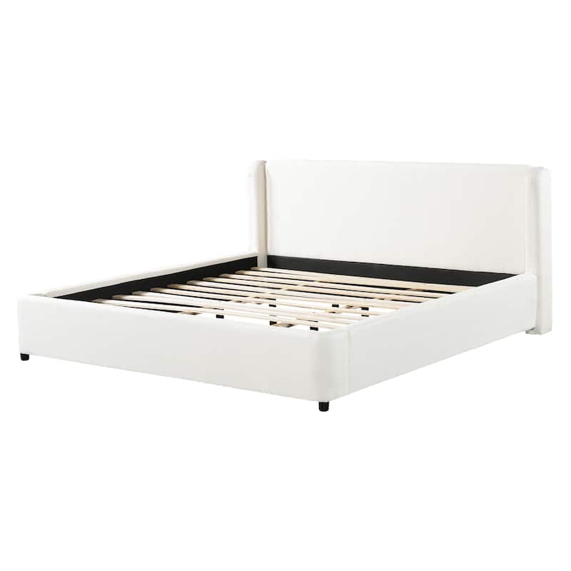 Christopher Knight Home - Modern Upholstered Boucle Frame with Wingback Headboard