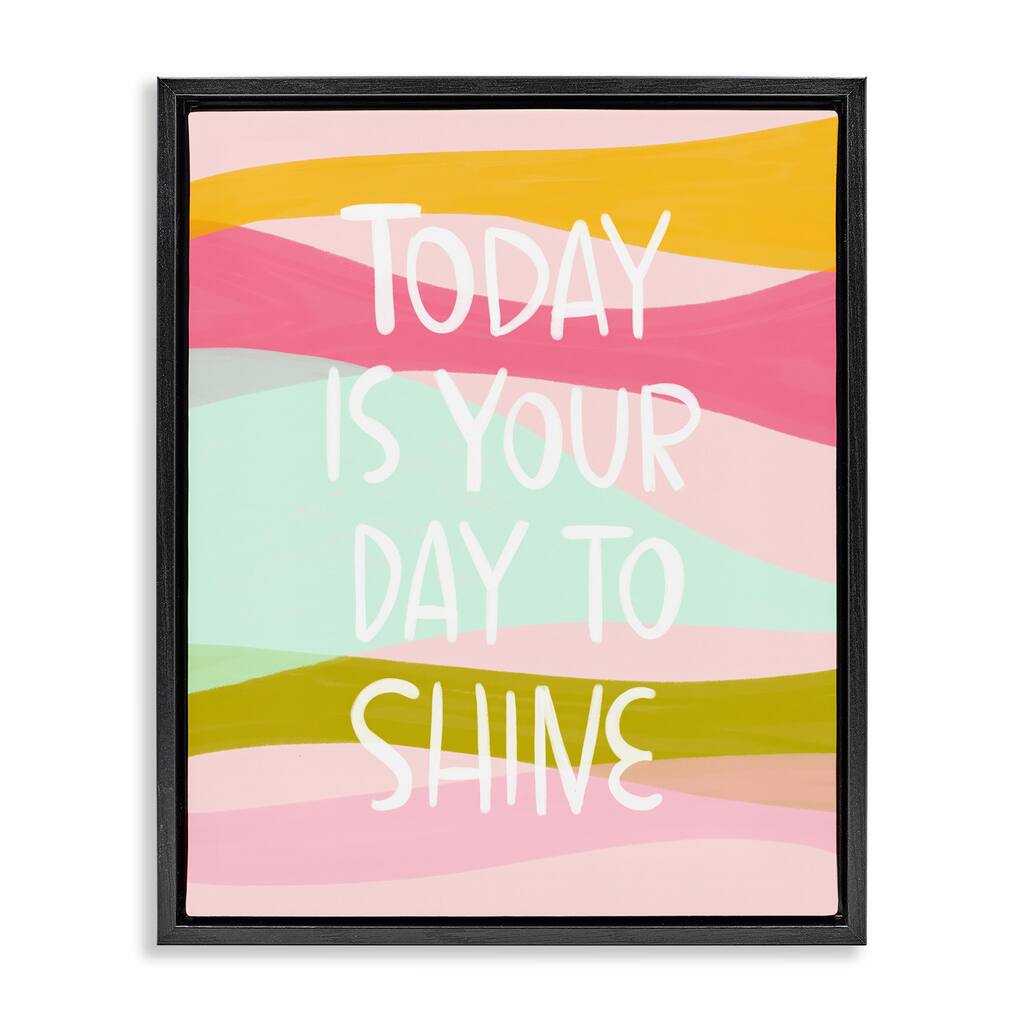 Stupell Pastel Day To Shine Framed Floater Canvas Wall Art Design By Mandy Ford Art + Illustration