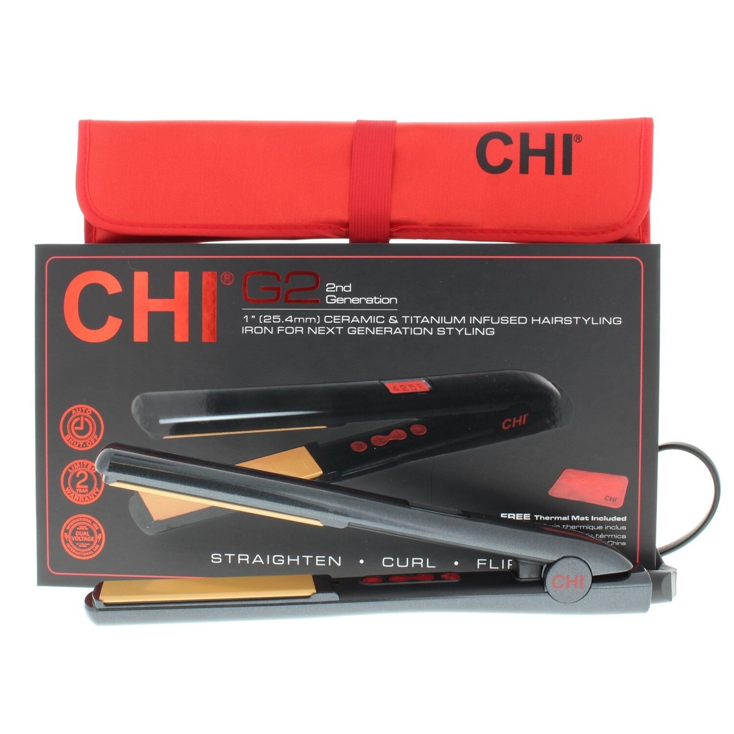 Shop Chi G2 Professional Flat Iron Ceramic Titanium 1 Hairstyling Iron Overstock 31418680