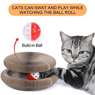 Griffoir Interactif Pour Chat En Carton - Forme Patte Pliable Avec Balle - Pour Intérieur Et Extérieur