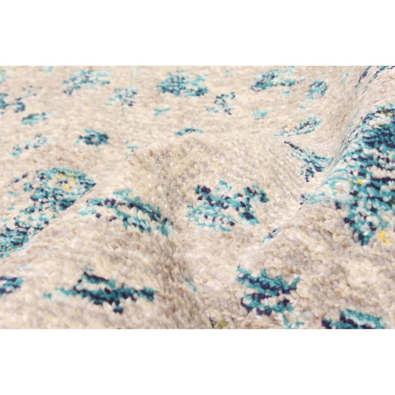 ECARPETGALLERY Machine Made Daria Blue Area Rug