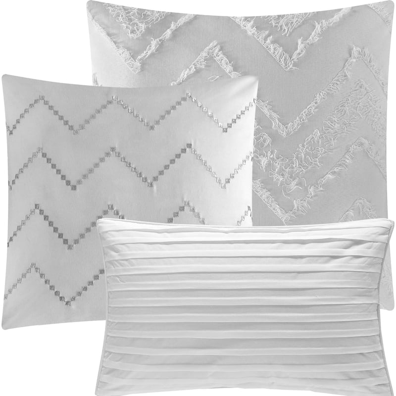 Textured Geometric Pattern 7 Piece Cassy Comforter Set by Nanshing