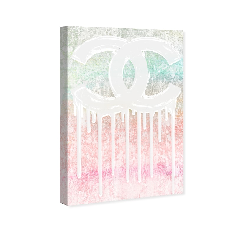 Wynwood Studio Canvas Fashion and Glam DrDripping Candy Coco Pink and Pastel Pink Modern & Contemporary Wall Art Canvas Print