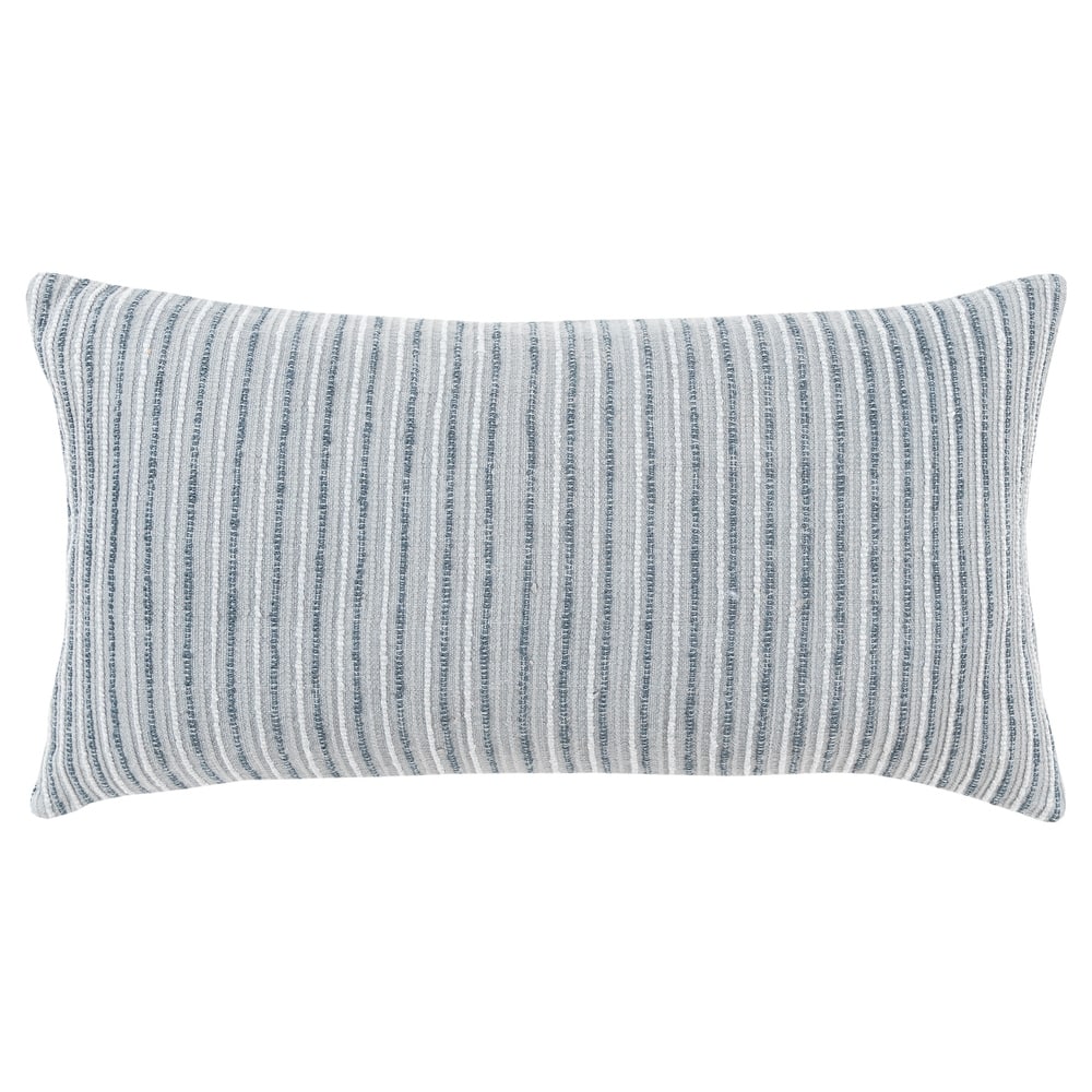 Rizzy Home Tonal Stripe Textured Solid Throw Pillow