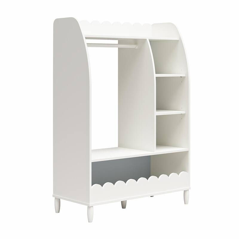 Little Seeds Cloud Kids Dress Up Storage and Clothing Rack with Toy Organizer and Shelves, White - N/A
